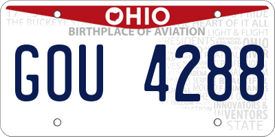 OH license plate GOU4288