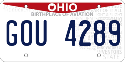 OH license plate GOU4289