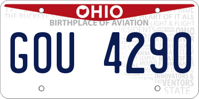 OH license plate GOU4290