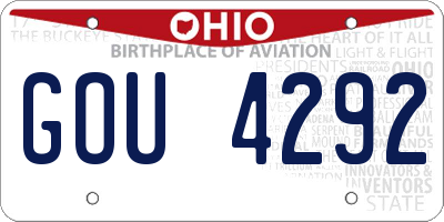 OH license plate GOU4292