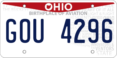 OH license plate GOU4296