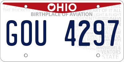 OH license plate GOU4297