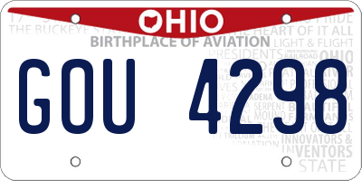 OH license plate GOU4298