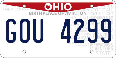 OH license plate GOU4299