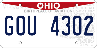 OH license plate GOU4302