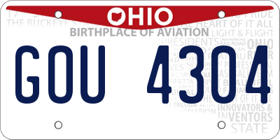 OH license plate GOU4304