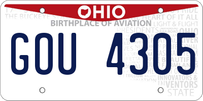 OH license plate GOU4305