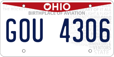 OH license plate GOU4306