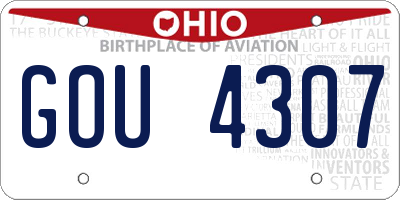 OH license plate GOU4307