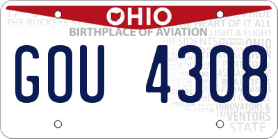OH license plate GOU4308