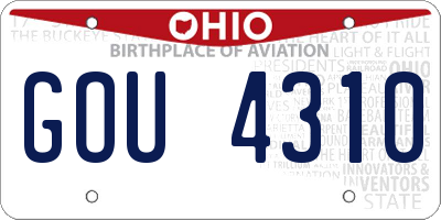 OH license plate GOU4310