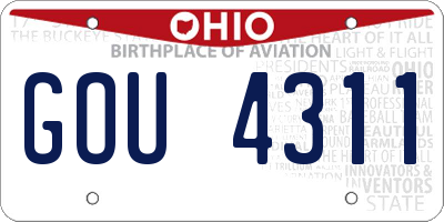 OH license plate GOU4311