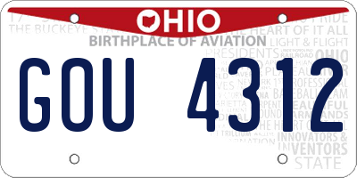 OH license plate GOU4312
