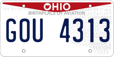 OH license plate GOU4313