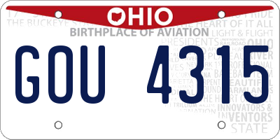 OH license plate GOU4315