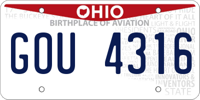 OH license plate GOU4316