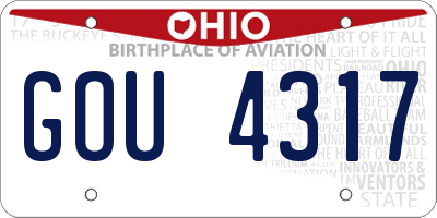 OH license plate GOU4317