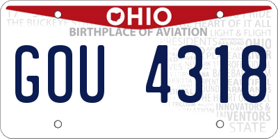 OH license plate GOU4318