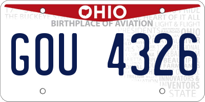 OH license plate GOU4326
