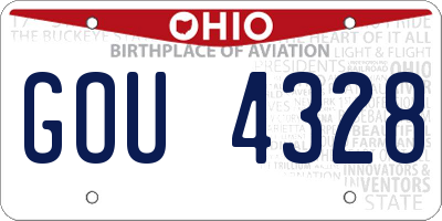 OH license plate GOU4328