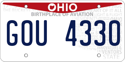 OH license plate GOU4330