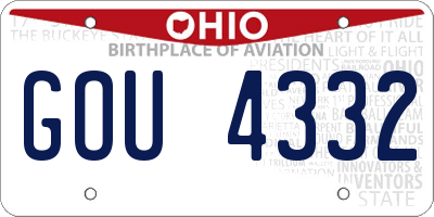 OH license plate GOU4332