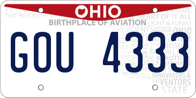 OH license plate GOU4333