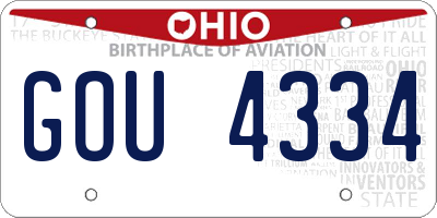 OH license plate GOU4334