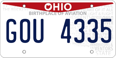 OH license plate GOU4335