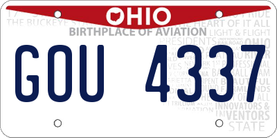 OH license plate GOU4337