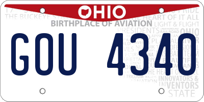 OH license plate GOU4340