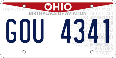 OH license plate GOU4341