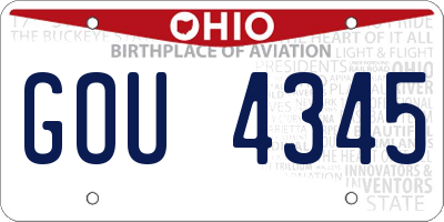OH license plate GOU4345