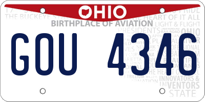 OH license plate GOU4346