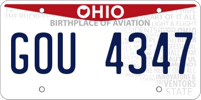 OH license plate GOU4347