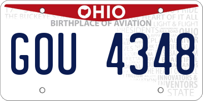 OH license plate GOU4348