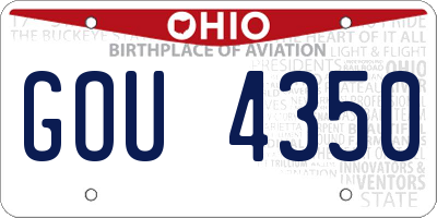 OH license plate GOU4350