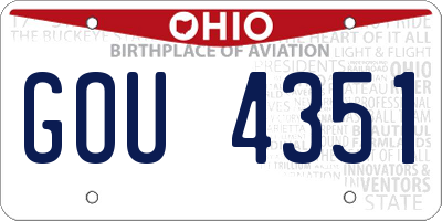 OH license plate GOU4351