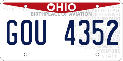 OH license plate GOU4352