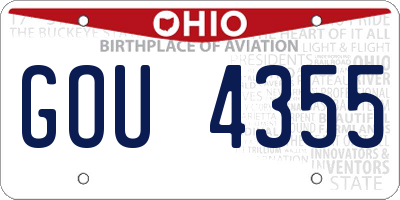 OH license plate GOU4355