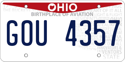 OH license plate GOU4357