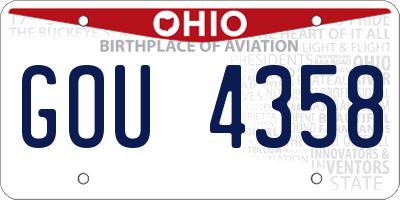 OH license plate GOU4358
