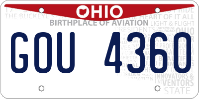 OH license plate GOU4360