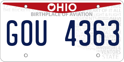 OH license plate GOU4363