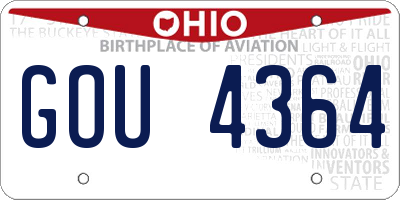 OH license plate GOU4364