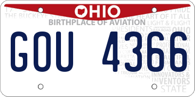 OH license plate GOU4366