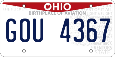 OH license plate GOU4367