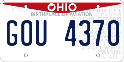 OH license plate GOU4370