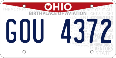 OH license plate GOU4372