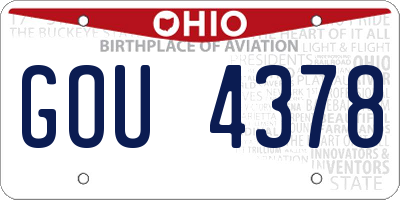 OH license plate GOU4378